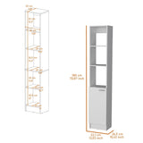 Brenda Linen Cabinet with 1 door, 3 open shelves B128P189936