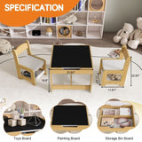 3-in-1 Kids Study Table & Chairs Set - Multi-Functional Activity Table with Detachable Blackboard 14667986