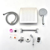 Chrome Shower Head, 10 Inch High Pressure Rainfall Shower Head/Handheld Shower Combo with 11 Inch W121960348