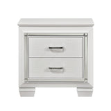 Glamorous Design Bedroom Furniture 1pc Nightstand of 2x Drawers White Finish Faux Alligator Embossed B01165196