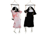 Outdoor Halloween Decorations 2 Packs Hanging Ghosts Decor with Lighted Up Eyes and Horror Scream, 21689566