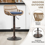 COOLMORE Modern Swivel Bar Stools Set of 2 Adjustable Counter Height Chairs with Footrest for W39594821