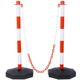 ZNTS 4 Pack Traffic Delineator Post Cones with Fillable Base, Adjustable Safety Barrier with 5Ft 43132353