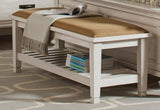 Antique White Bench B062P153591