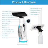 ZNTS 4 In 1 Cordless Window Vacuum Cleaner Rechargeable Glass Tile Mirror Cleaning Tool with Dual Water 75959779