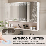 Aluminium Medicine Cabinet Mirror, 35 x 28 Inches Medicine Cabinet with 3 Colors LED Light and W2700P269441
