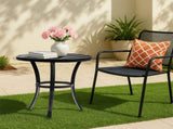 Outdoor Round Side Table, Small Metal Table Patio End Table Coffee Bistro Table for Indoor Outdoor, 55146509