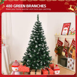 ZNTS 5 FT Artificial Snow Tipped Christmas Tree, Unlit Christmas Pine Tree with 480 Branch Tips and 66007395