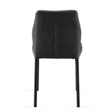 Dark Grey PU Leather Dining Chairs Set of 4 Faux Leather Dining Chairs Living Room Chair Modern W1164P195156