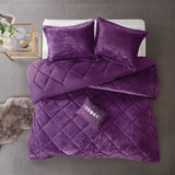 Twin/Twin XL Velvet Comforter Set with Throw Pillow B03595929