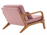 Oak Armrest Oak Upholstered Single Lounge Chair Indoor Lounge Chair Pink 54837956