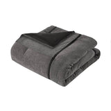 7 Piece Micro Corduroy Comforter Set Grey Queen B035P266661