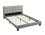 Contemporary 1pc California King Size Bed Grey Polyfiber Tufted Headboard Platform Bedframe Bedroom B011P309348
