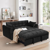 64.9 "3-in-1 foldable large size sofa bed, modern velvet double sofa, sofa bed with adjustable back, W2564P228262