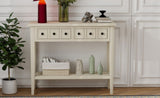 TREXM Rustic Console Table with Open Shelf, Rubber Wood Legs, Ideal for Entryways, Living Rooms, and N715P205077E