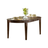 Contemporary Style 1pc Oval Table with Self-Storing Butterfly Leaf Dark Oak Finish Wooden B011P153151