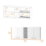 ZNTS Winslow 150" Wall Cabinet, Four Doors, Two Divisions, Two Shelves B128P148845