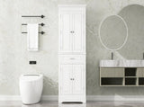 Tall Bathroom Storage Cabinet with Multi-Functional Storage Space, 4 Doors and 1 Drawer with Slide N725P506984K