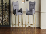 28.75inch Counter Height Bar Stools Set of 2, Bar Height Arm Chairs, Velvet Fabric Stools with N762P199823E