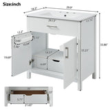 30-Inch Bathroom Vanity with Ceramic Sink and Ample Storage - The Perfect Choice for Small Bathrooms WF530809AAK