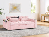 55.51 inch versatile foldable sofa bed in 3 lengths, modern sofa sofa sofa velvet pull-out bed, W2353P263923
