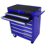 ZNTS 7 DRAWERS MULTIFUNCTIONAL TOOL CART WITH WHEELS-BLUE W1102107326
