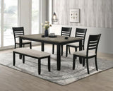 2pc Contemporary Dining Side Chair Upholstery Chair Ladder Back Wooden Dining Room Furniture Gray B011P264141