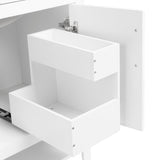 30" Bathroom Vanity with Sink, Multi-functional Bathroom Cabinet with Doors Drawers, Solid Frame WF308203AAK