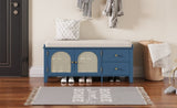 TREXM Shoe Storage Bench, Vintage Shoe Bench with Storage and Cushion, Shoe Bench with Drawers and N715P245263M