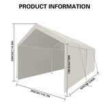 Carport, 1220 Heavy Duty Portable Carport Garage Tent for Outdoor Storage Shelter white 13309588