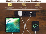 Mobile Rolling Computer Desk with RGB LED Lights & Built-in Charging Station, Multi-Tier Storage 97525178