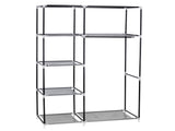 64" Portable Closet Storage Organizer Wardrobe Clothes Rack with Shelves Gray 48294238