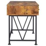 Antique Nutmeg and Black 3-drawer Writing Desk B062P153666