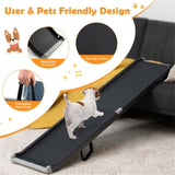 ZNTS 63" Pet Ramp,Upgrade Folding Pet Ramp Portable Dog Ramp with Steel Frame 74599686