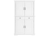 K&K 71" Tall Kitchen Pantry Cabinet with 3 Pull Out Cabinet Organizers, Farmhouse Embossed Texture 77762773