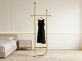 Clothing Rack, Golden Metal Freestanding Heavy Duty Clothes Rack with Marble Base, Multipurpose 04121908