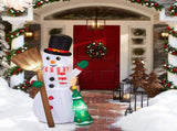 6.2FT Lighted Christmas Inflatable Decoration, Inflatable Snowman Holding Groom, Funny Blow Up Yard 19172104