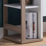 Modernize Kitchen Buffet Organizing Cabinet with 4 Shelves, White & Dark Taupe B107130967