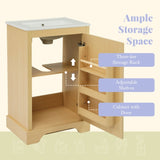 20" Bathroom Vanity with Sink, Bathroom Cabinet with Soft Closing Door, Storage Rack and Adjustable N725P208369D
