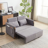 MH 54" Modern Convertible Sofa Bed with 2 Detachable Arm Pockets, Velvet Loveseat Multi-position W1193P254887