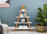 Solid bamboo wood oxford Aframe ladder display bookshelf 84863618