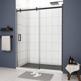 Glass shower door, sliding door, with 5/16" tempered glass and Matted Black finish 5474 W2122P229053