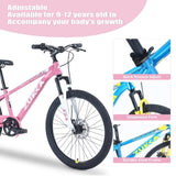 ZUKKA Mountain Bike,24 Inch MTB for Boys and Girls Age 9-12 Years,Multiple Colors W1019P145189