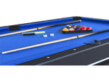 6-ft Pool Table with Table Tennis Top - Black with Blue Felt W465137248