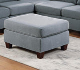 Living Room Furniture Cocktail Ottoman Grey Linen Like Fabric 1pc Plush Ottoman Wooden Legs B011104192