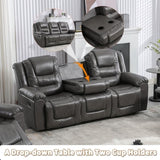 3 Seater Home Theater Recliner Manual Recliner Chair with Two Built-in Cup Holders for Living WF323620AAE