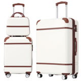 ZNTS Hardshell Luggage Sets 3 Pieces 20"+28" Luggages and Cosmetic Case Spinner Suitcase with TSA Lock PP312781AAK