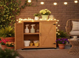 Potting Bench with Storage Cabinet and Metal Table Top for Outdoor Patio,Outdoor Work Station Table 77160932
