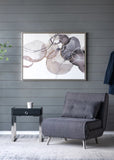 47" x 35.5" Large Modern Oil Painting, Hand Painted Abstract Gray Brown Watercolor Texture W2078130307
