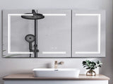 LED Bathroom Wall Cabinet, 3 Door Bathroom Mirror Cabinet, white 13234989